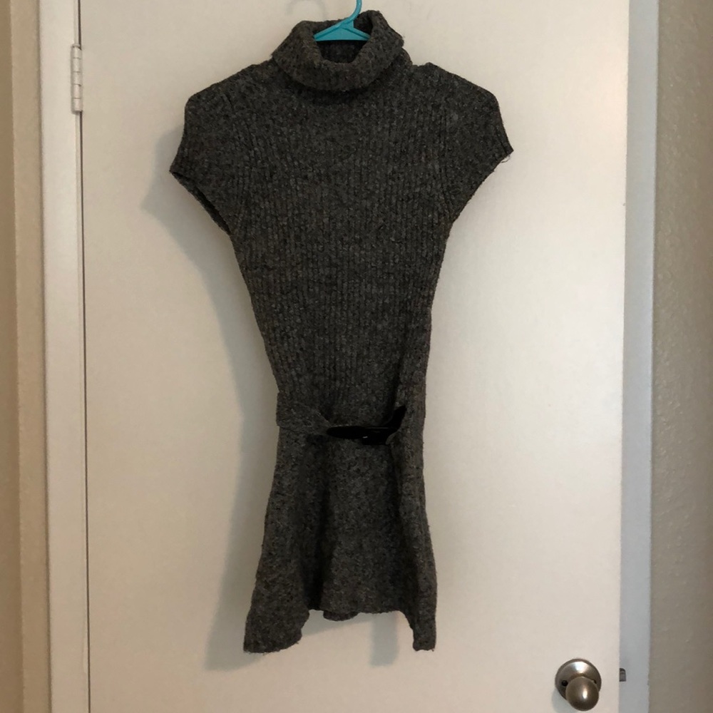Gray turtleneck maxi dress